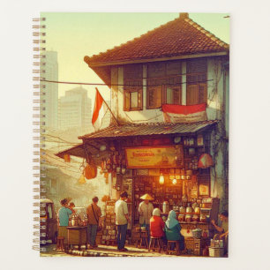 Agenda Tienda de café de la calle Yakarta 