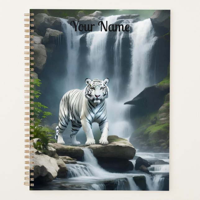 Agenda Tigre blanco bengalí en la naturaleza (Anverso)