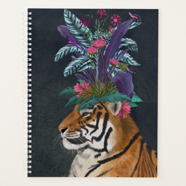 Agenda Tigre con cabeza tropical (Anverso)