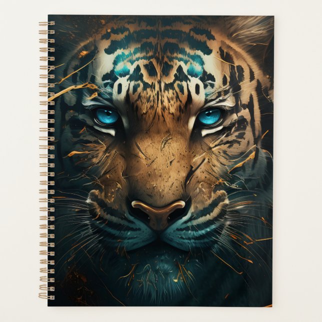 Agenda tigre con ojos azules (Anverso)