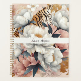 Agenda Tigre floral rústico vintage elegante