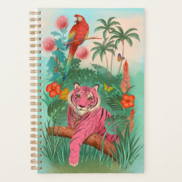Agenda Tigre rosa y jungla tropical de loro