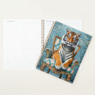 Agenda Tigre sentado en una silla vintage