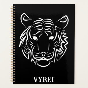 Agenda Tigre tribal blanco y negro
