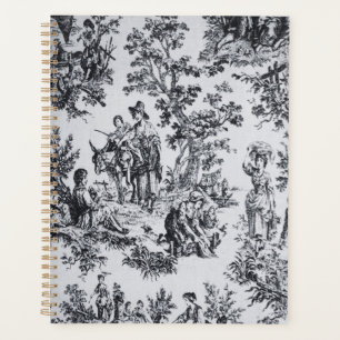 Agenda Tile de jouy negro y blanco elegante