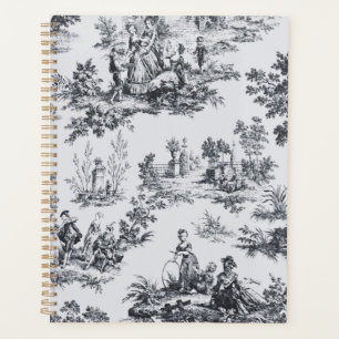 Agenda Tile de jouy negro y blanco elegante