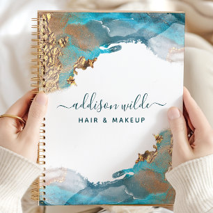 Agenda Tinta De Color De Agua Líquida De Arte Moderno Azu