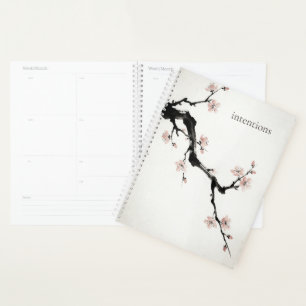 Agenda Tinta Sumi-E Flor de Cerezo Semanal/Mensual