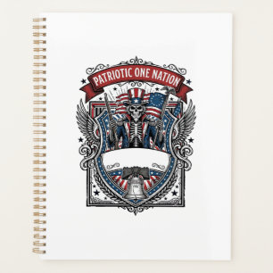 Agenda Tío Sam Patriótico Esqueleto Patriota Oscuro Esque