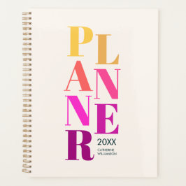 Agenda Tipografía Colorida Moderna Personalizada Crema