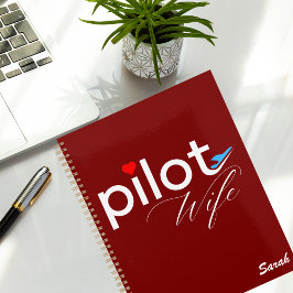 Agenda Tipografía de Esposa de Piloto & Avión Simple,Mini