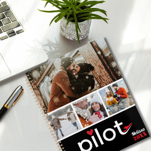 Agenda Tipografía de esposa de piloto y avión, foto minim