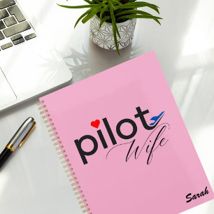 Agenda Tipografía de esposas piloto y avión simple, Minim