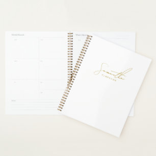 Agenda Tipografía de guión dorado manuscrito profesional