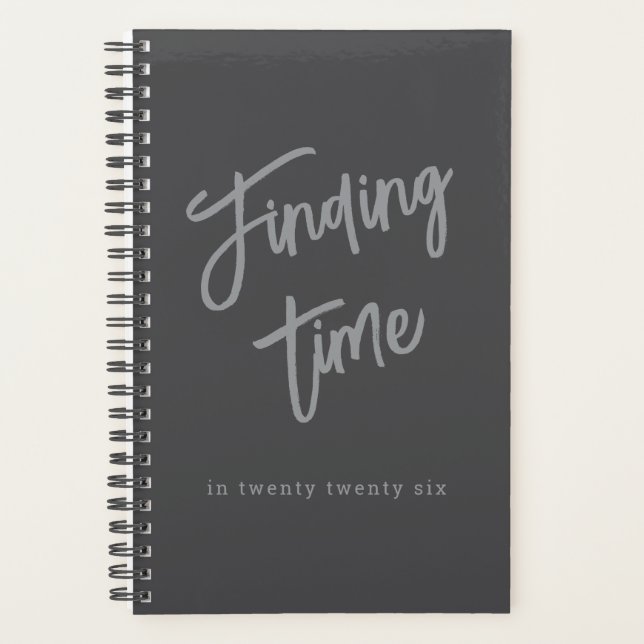 Agenda Tipografía de guión gris negrita personalizada (Anverso)