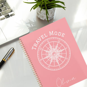 Agenda Tipografía de modo de viaje, brújula vintage, mini