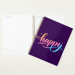 Agenda Tipografía FELIZ Gradiente Pastel Vibrante - Moder
