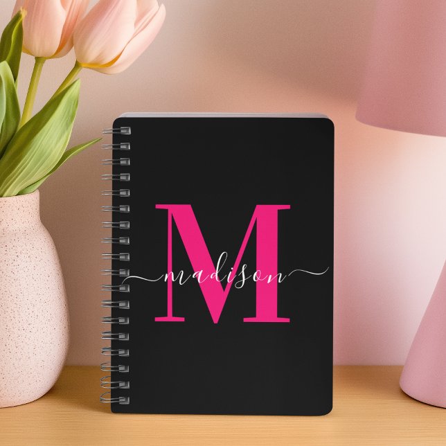 Agenda Tipografía inicial del monograma rosa caliente neg (Subido por el creador)