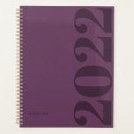 Agenda Tipografía Mínima Moderna Purple 2022 anual<br><div class="desc">Modern Minimal Typography Purple 2022 Yearly Planner con el nombre de su elección.</div>