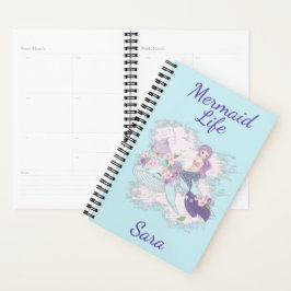 Agenda Tipografía púrpura personalizada de Mermaid Life