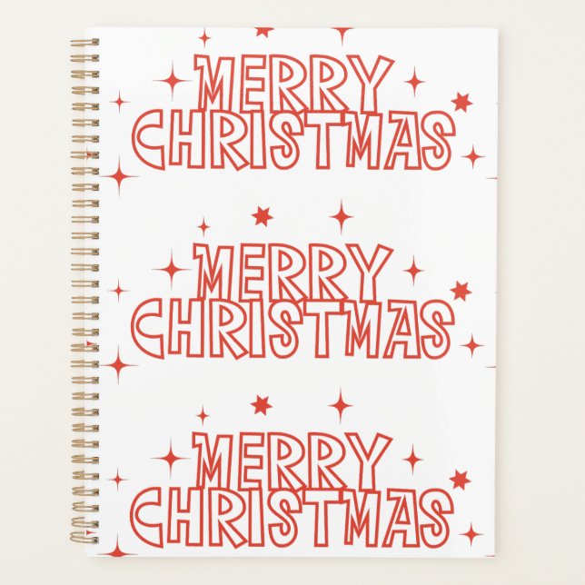 Agenda Tipografía Retro Feliz Navidad (Anverso)
