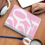 Agenda Tipografía rosa cúpula 2024<br><div class="desc">Minimalista planificador anual con un fondo giradamente rosa,  el año "2024" en un gran diseño de tipo de letra serif,  y tu nombre.</div>