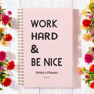 Agenda Típografía rosa de la cita de éxito inspirador Pas
