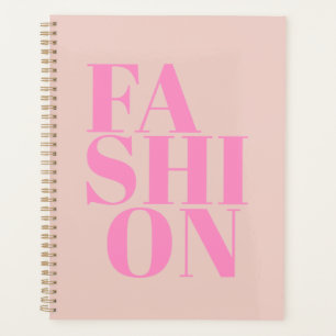 Agenda Tipografía rosa de la pluma preppy de impresión