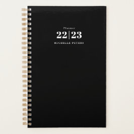 Agenda Tipografía Semanal Mensual Minimalista Blanco y Ne