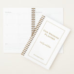 Agenda Tipografía simple de oro y Boda de cuadros<br><div class="desc">Planear un boda puede ser una tarea descomunal,  y este práctico planificador lo mantendrá todo a su alcance. Para coordinarse con el rango de papelería Minimalista Gold boda,  puede personalizar fácilmente el texto en la portada y también cambiar los colores de fondo y texto si lo desea.</div>