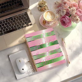 Agenda Tira Motivacional Chic de Rosa y Verde con Cita