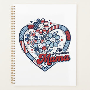 Agenda Toda Mamá Americana Diseño de Camiseta de Flor Pat