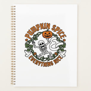 Agenda Todo agradable con especias de calabaza Esqueleto
