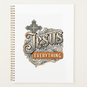 Agenda Todo Jesús Tipografía Cristiana Vintage