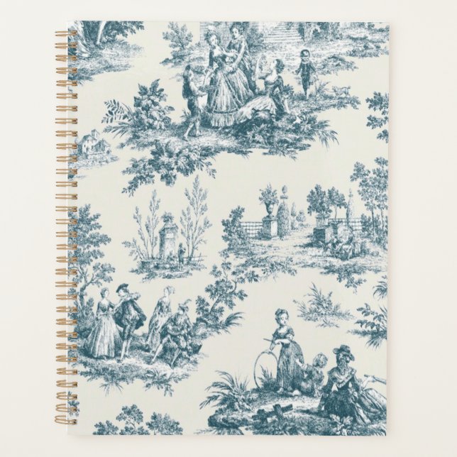 Agenda Toile de jouy sage verde elegante (Anverso)