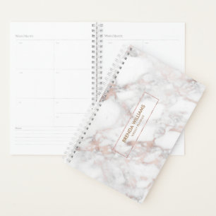 Agenda Tonos blancos y Rosas de oro Faux Marble