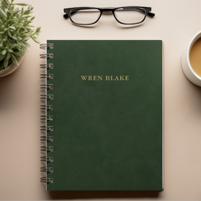 Agenda Topografía de oro elegante y cuero verde oscuro (Subido por el creador)