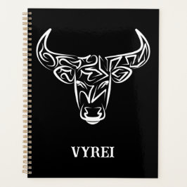Agenda Toro tribal negro y blanco/Ox