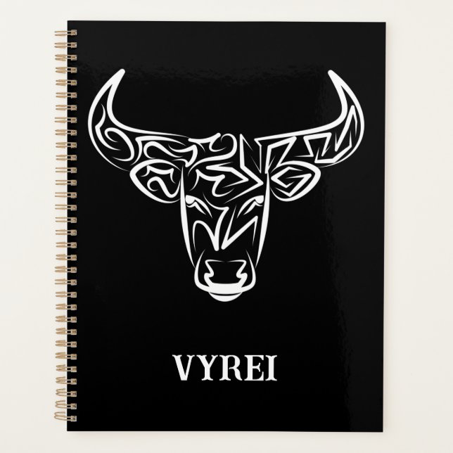 Agenda Toro tribal negro y blanco/Ox (Anverso)