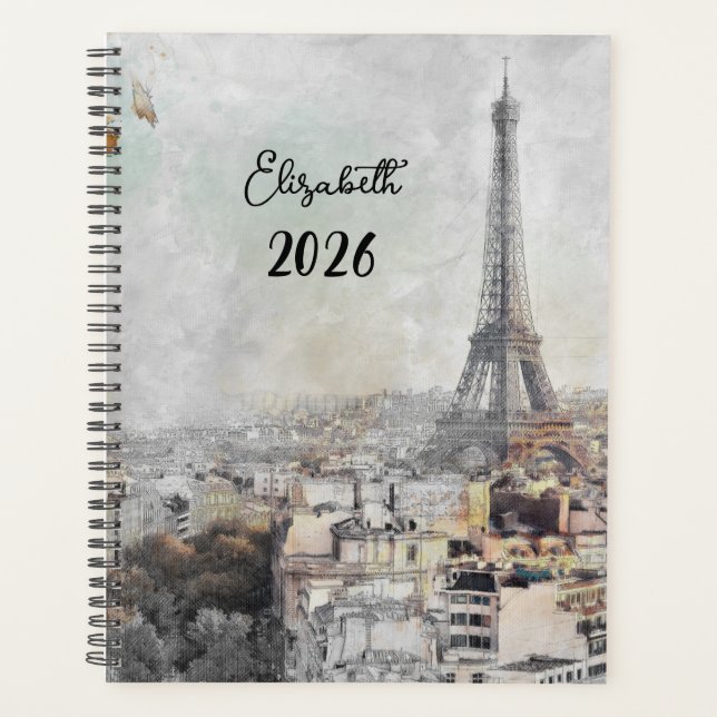 Agenda Torre Eiffel de París - Semana 2026 inspirada (Anverso)