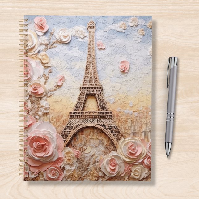 Agenda Torre Eiffel París Francia Flor rosa (Subido por el creador)