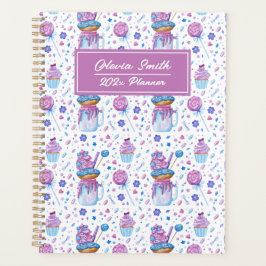 Agenda Torta de la Copa Azul y Morado divertida y el Loll
