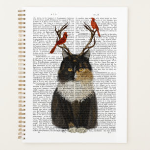 Agenda Tortoiseshell Cat con pollas y aves rojas