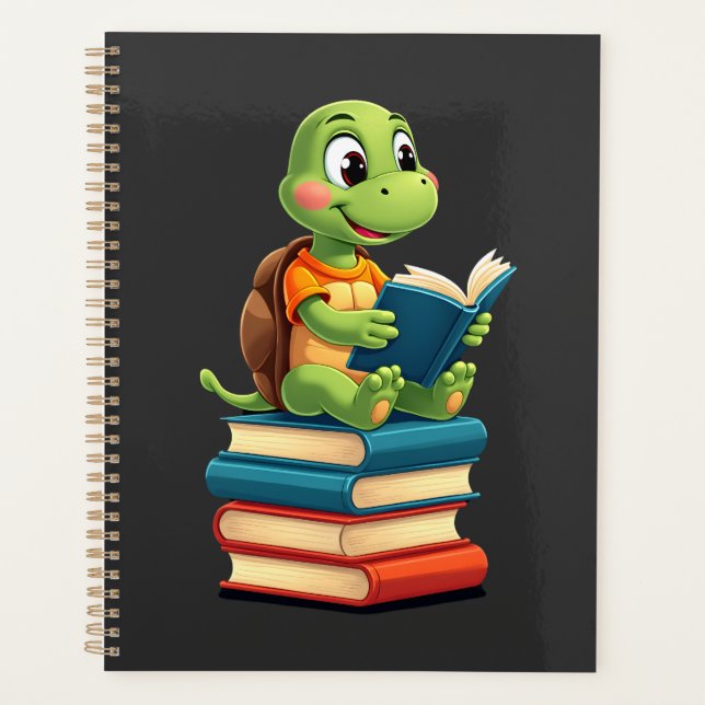 Agenda Tortuga Adorable Leyendo Libros (4) (Anverso)