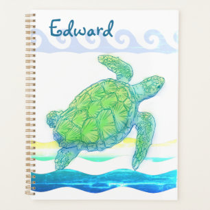 Agenda Tortuga azul y verde del mar