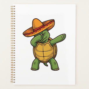 Agenda Tortuga haciendo dabbing Sombrero Diseño Vector Vi