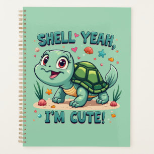 Agenda Tortuga kawaii con divertida estética del océano p