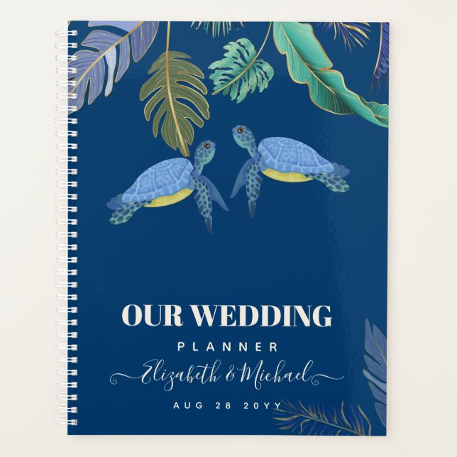 Agenda Tortugas marinas Boda amarillo azul (Anverso)