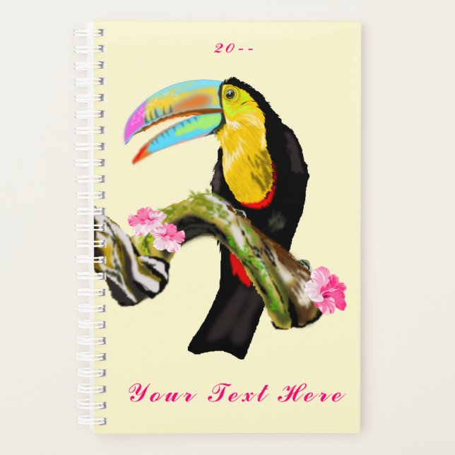 Agenda Toucan - Personalizable + Añadir Su Texto / Nombre (Anverso)