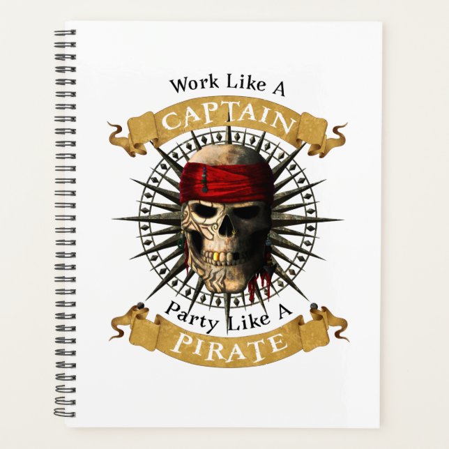 Agenda Trabajar Como Un Capitán Fiesta Como Un Cráneo Pir (Anverso)